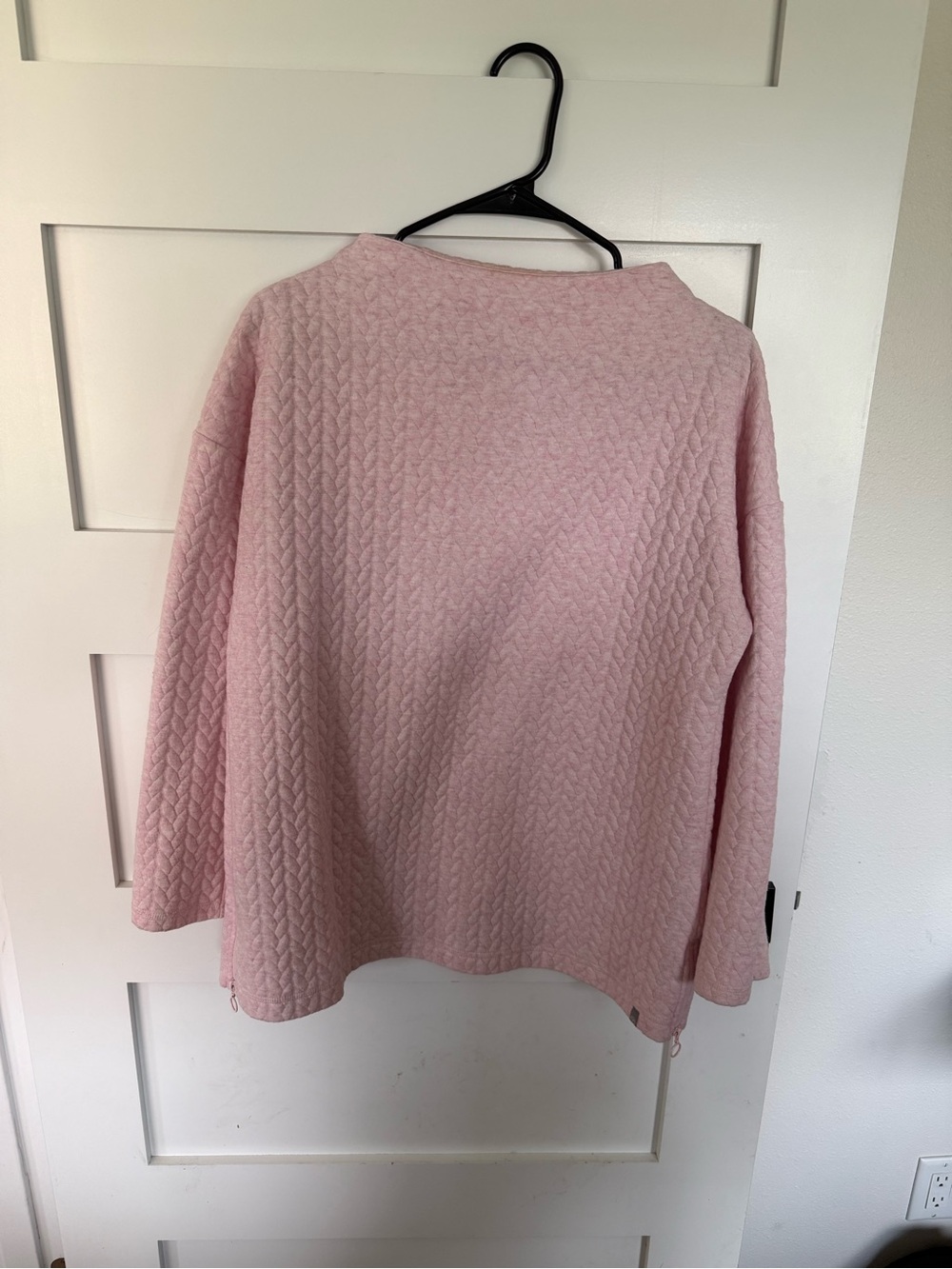 Talbots Quilted Light Pink Crewneck Sweater